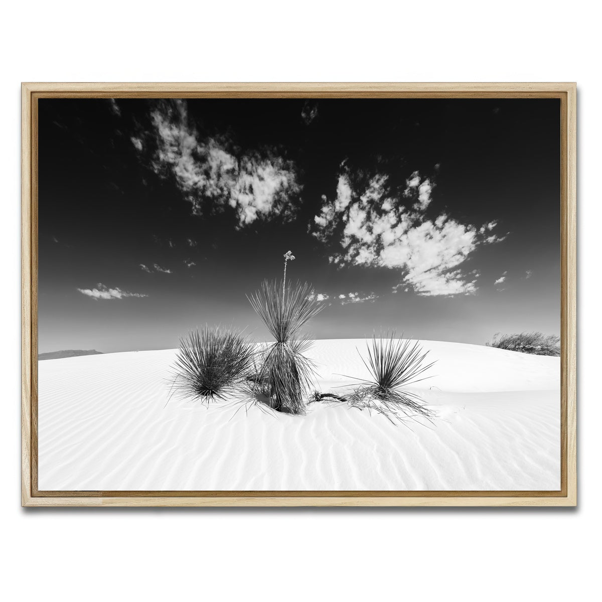 AUTO-MOCKUP WHITE | White Sands Impression  Monochrome | 1 Piece | Natural Framed Canvas | group=4x3