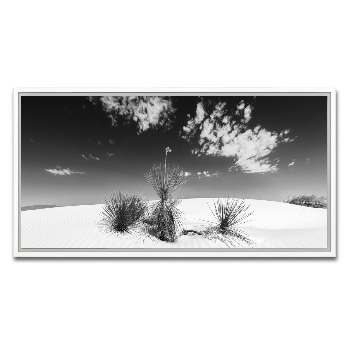 AUTO-MOCKUP WHITE | White Sands Impression  Monochrome | 1 Piece | White Framed Canvas | group=2x1