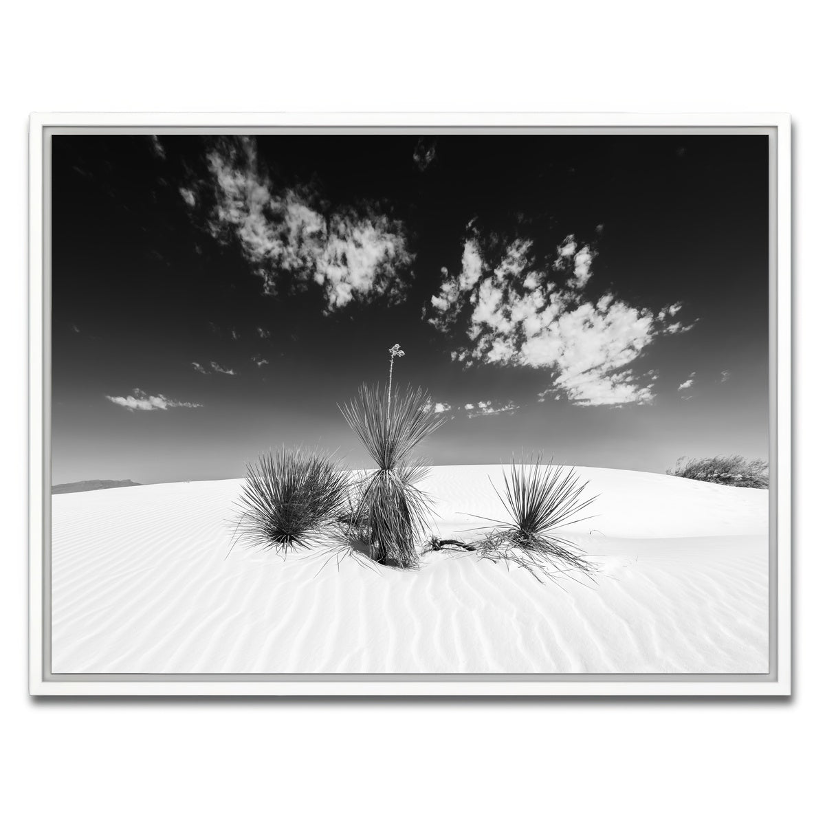 AUTO-MOCKUP WHITE | White Sands Impression  Monochrome | 1 Piece | White Framed Canvas | group=4x3