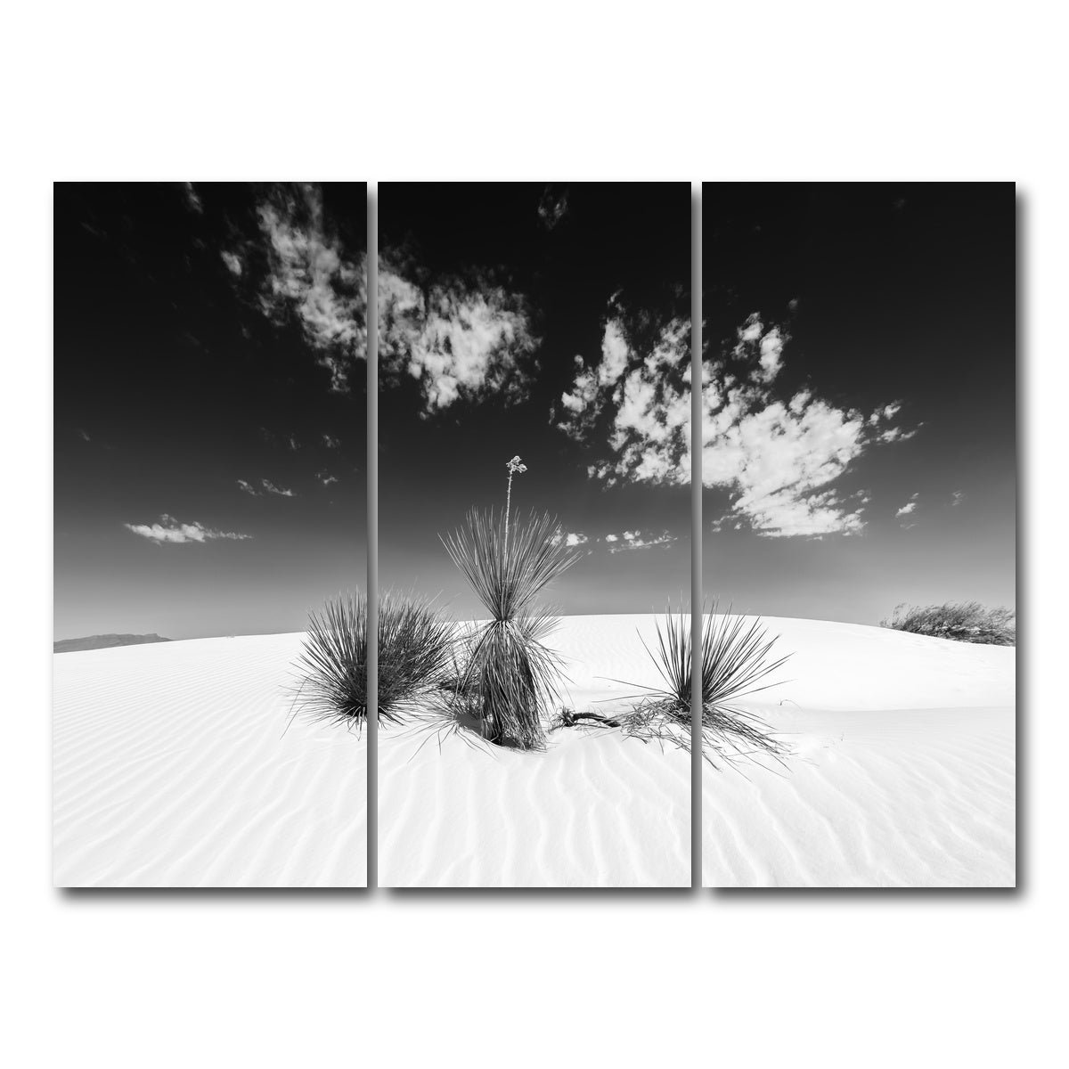 AUTO-MOCKUP WHITE | White Sands Impression  Monochrome | 3 Piece | Gallery Wrap Canvas | group=8x18