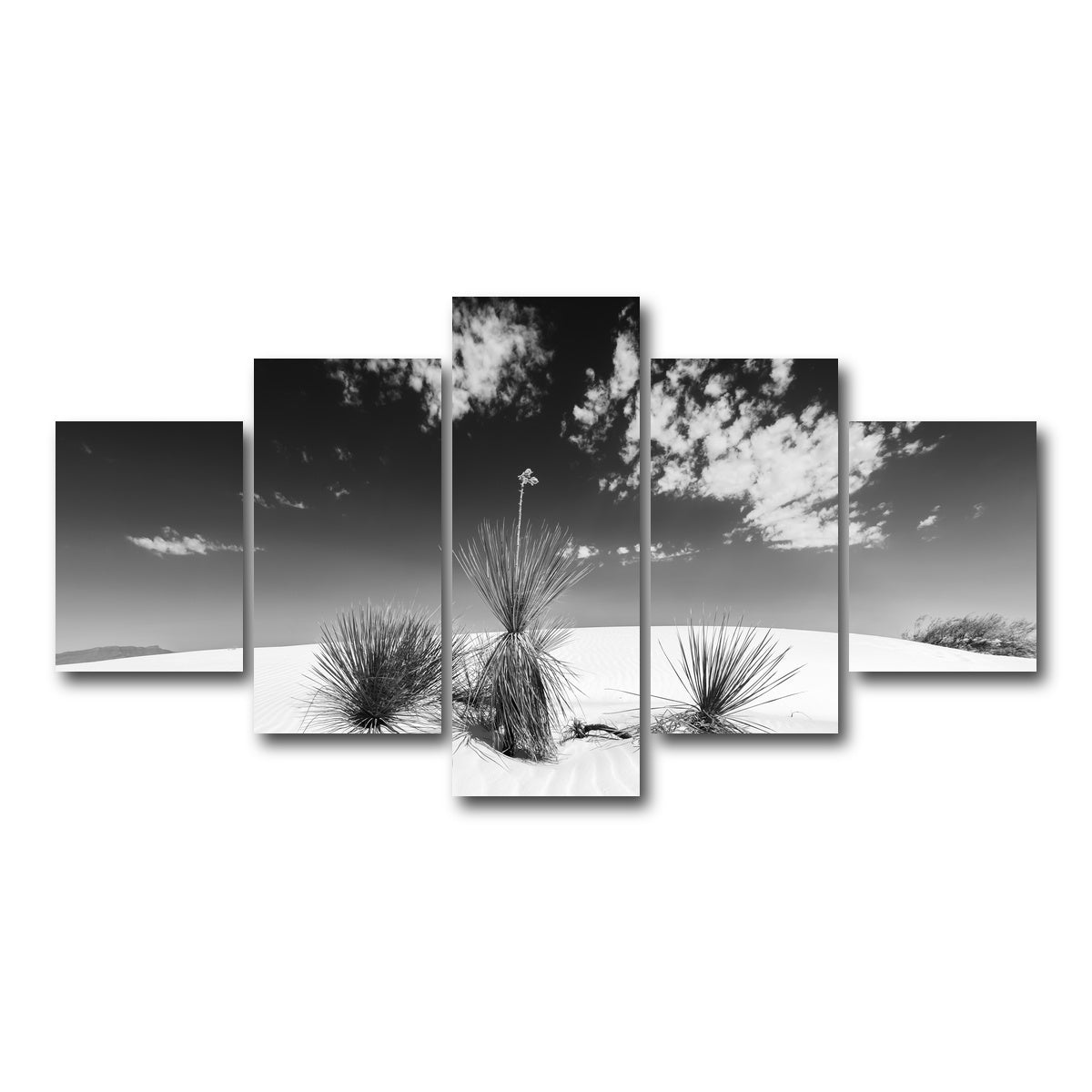 AUTO-MOCKUP WHITE | White Sands Impression  Monochrome | 5 Piece | Gallery Wrap Canvas | group=5_short