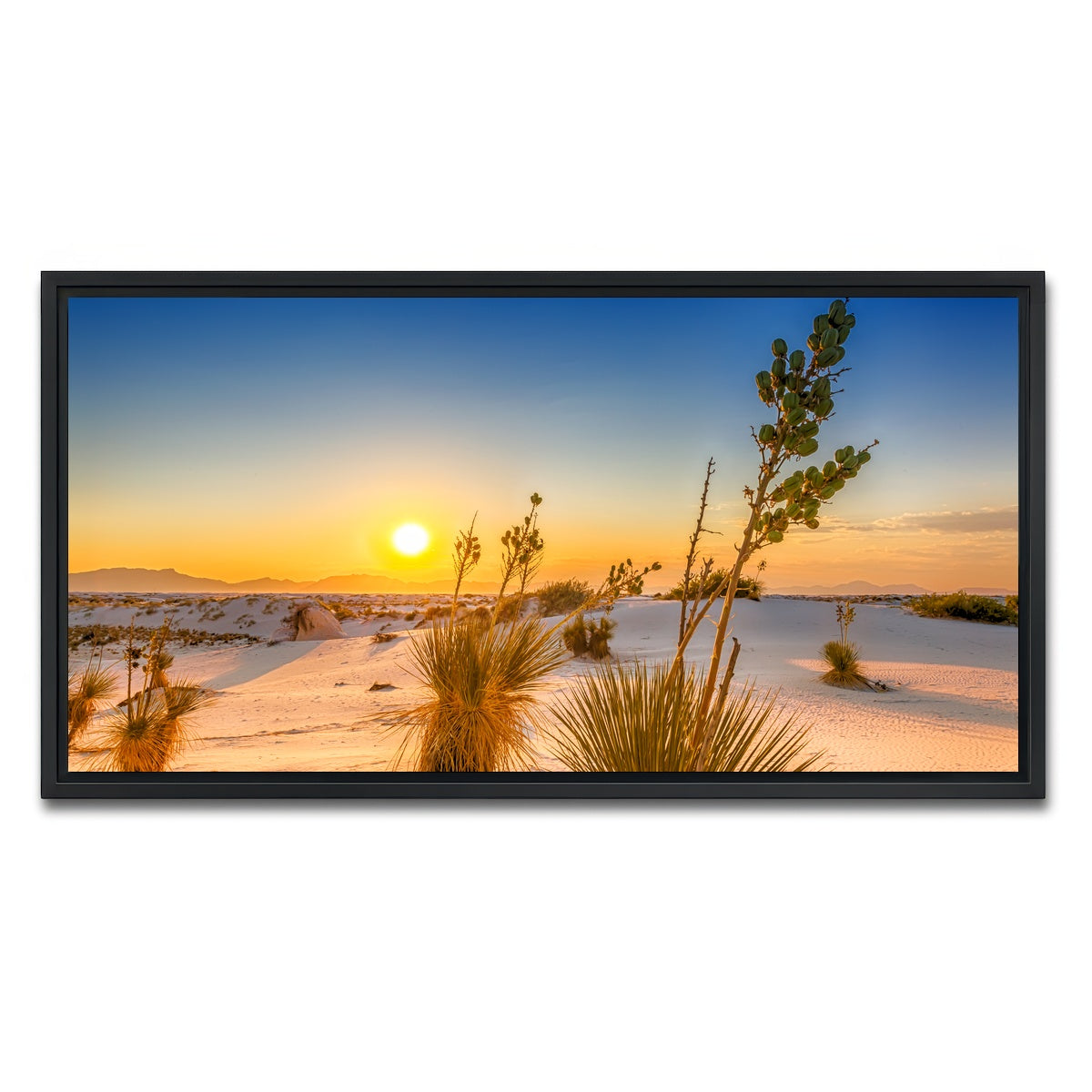 AUTO-MOCKUP WHITE | White Sands Sunset | 1 Piece | Black Framed Canvas | group=2x1
