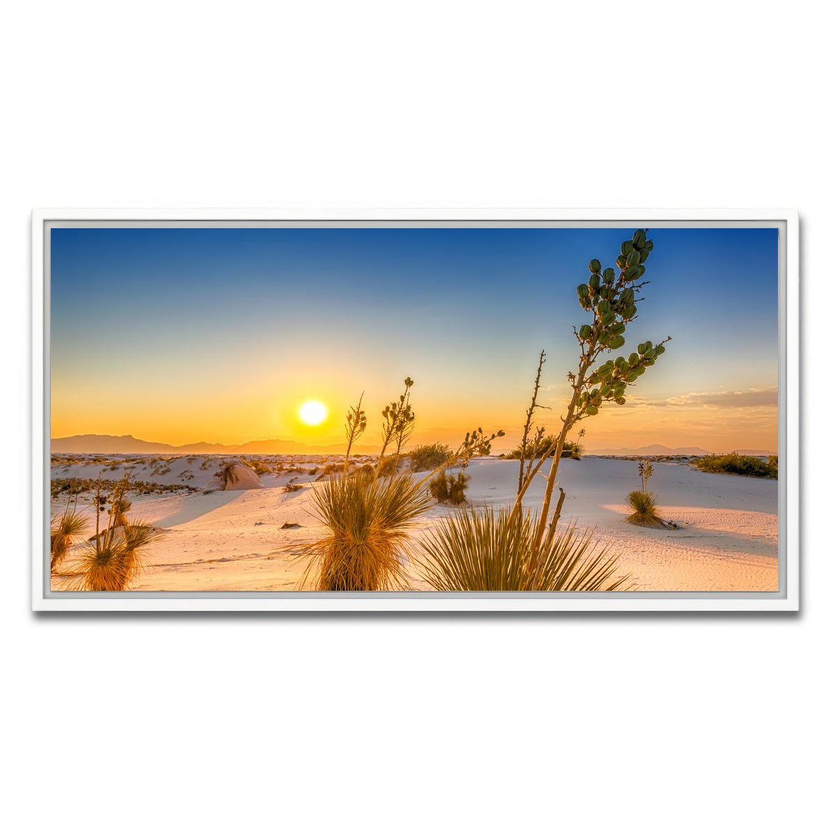 AUTO-MOCKUP WHITE | White Sands Sunset | 1 Piece | White Framed Canvas | group=2x1