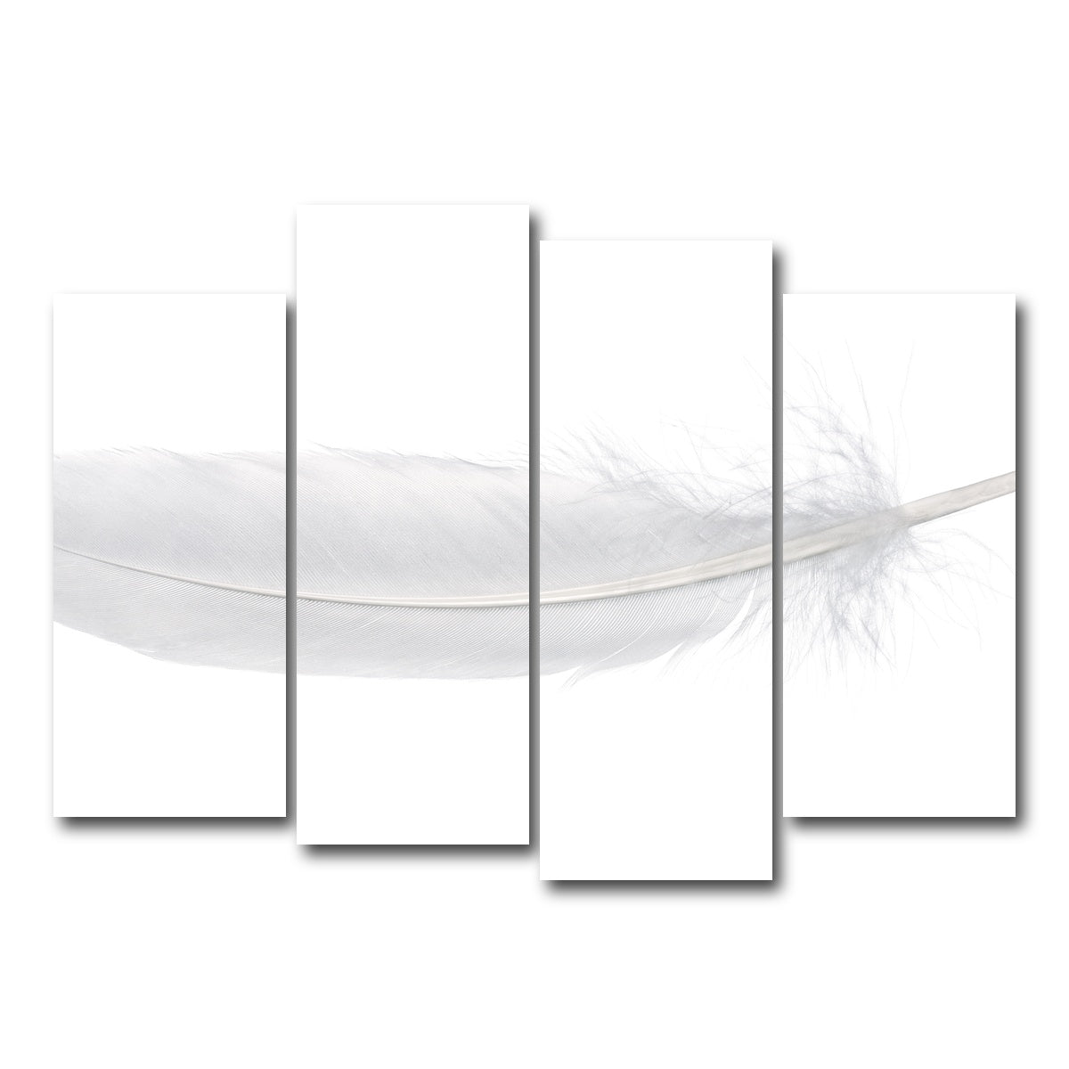 AUTO-MOCKUP WHITE | White Swan Feather | 4 Piece | Gallery Wrap Canvas | group=4_normal