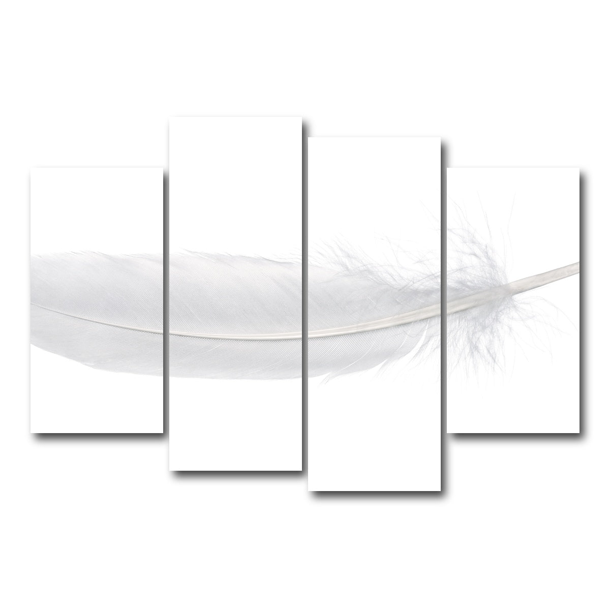 AUTO-MOCKUP WHITE | White Swan Feather | 4 Piece | Gallery Wrap Canvas | group=4_short