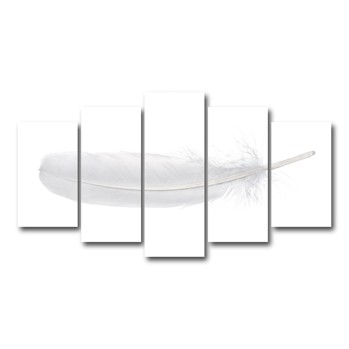AUTO-MOCKUP WHITE | White Swan Feather | 5 Piece | Gallery Wrap Canvas | group=5_normal