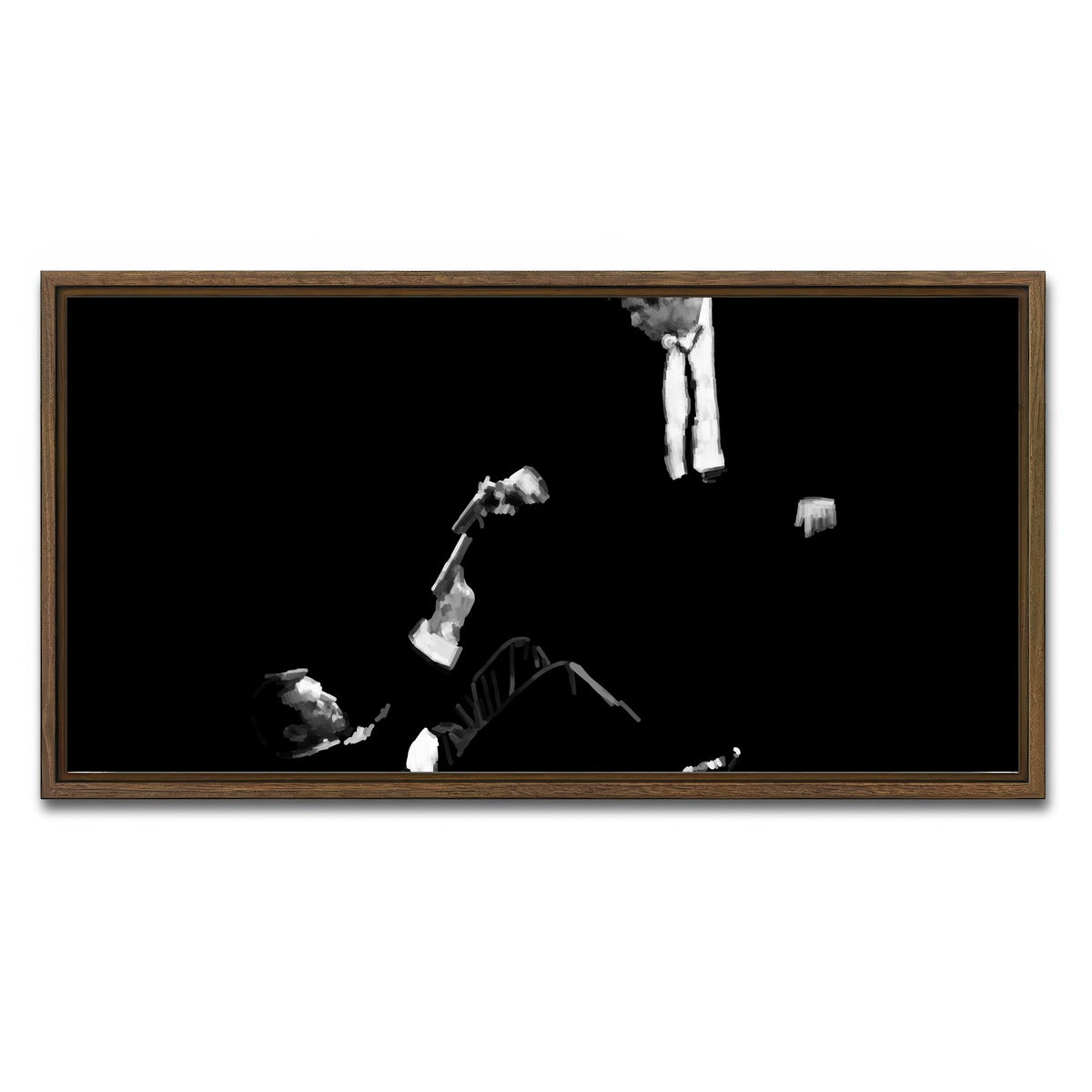 AUTO-MOCKUP WHITE | White VS Pink | 1 Piece | Walnut Framed Canvas | group=2x1