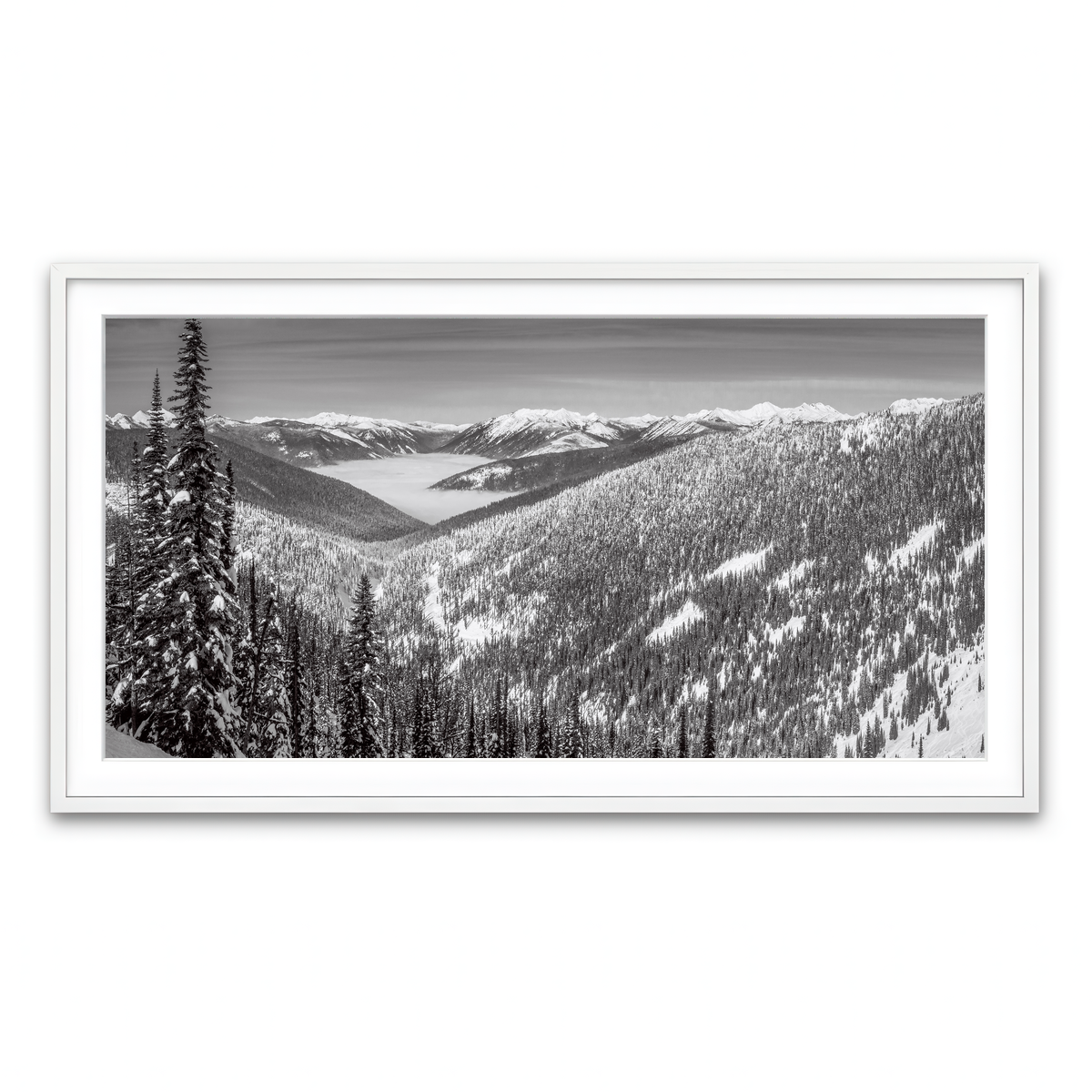 Framed Print 2x1 White