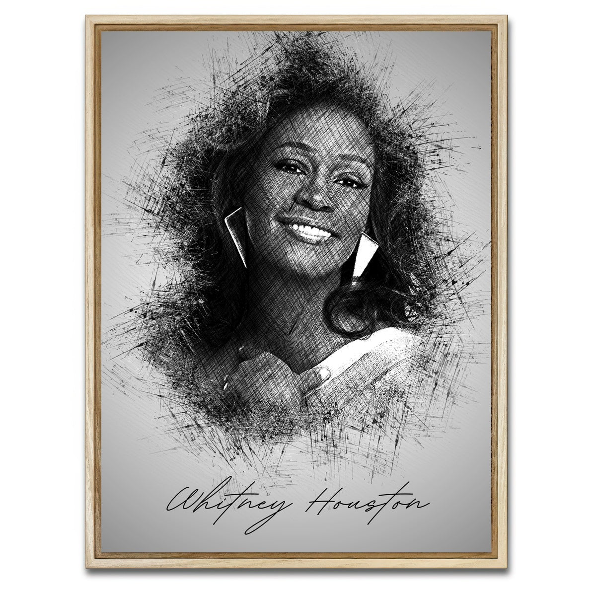 AUTO-MOCKUP WHITE | Whitney Houston | 1 Piece | Natural Framed Canvas | group=3x4