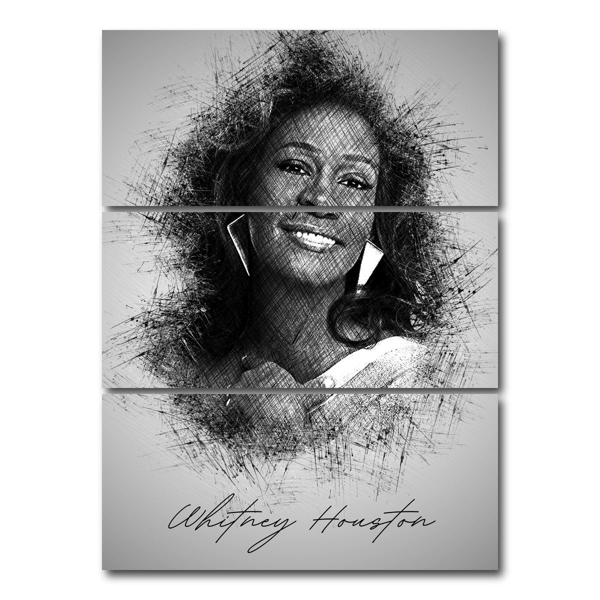 AUTO-MOCKUP WHITE | Whitney Houston | 3 Piece | Gallery Wrap Canvas | group=8x18_stacked