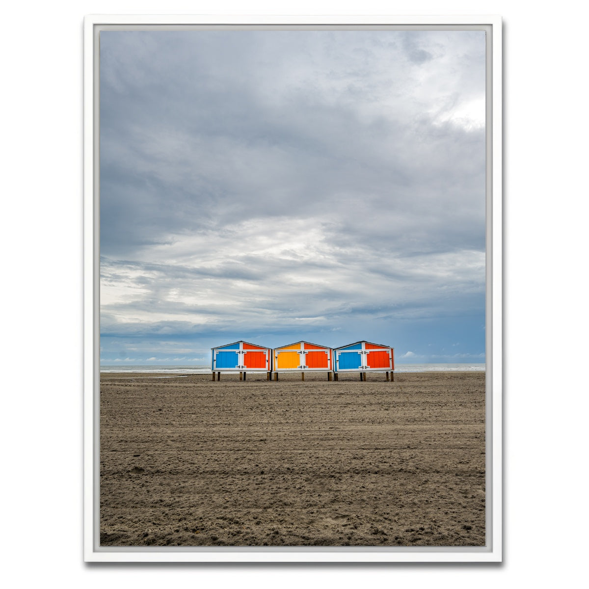AUTO-MOCKUP WHITE | Wild Beach Huts | 1 Piece | White Framed Canvas | group=3x4