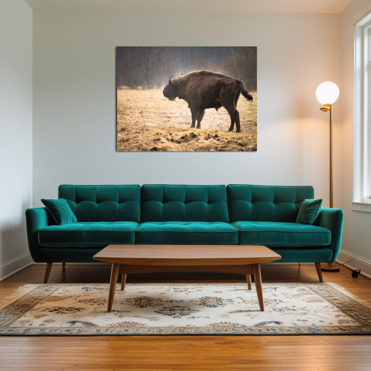 AUTO-MOCKUP ROOM | Wild Bison Shaking off Rain