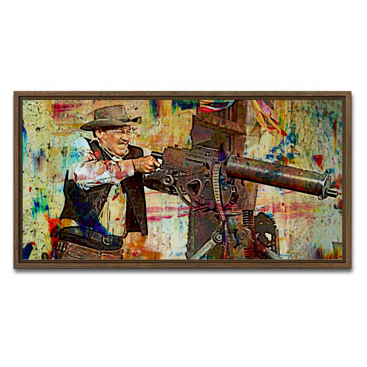 AUTO-MOCKUP WHITE | Wild Bunch Shootout | 1 Piece | Walnut Framed Canvas | group=2x1