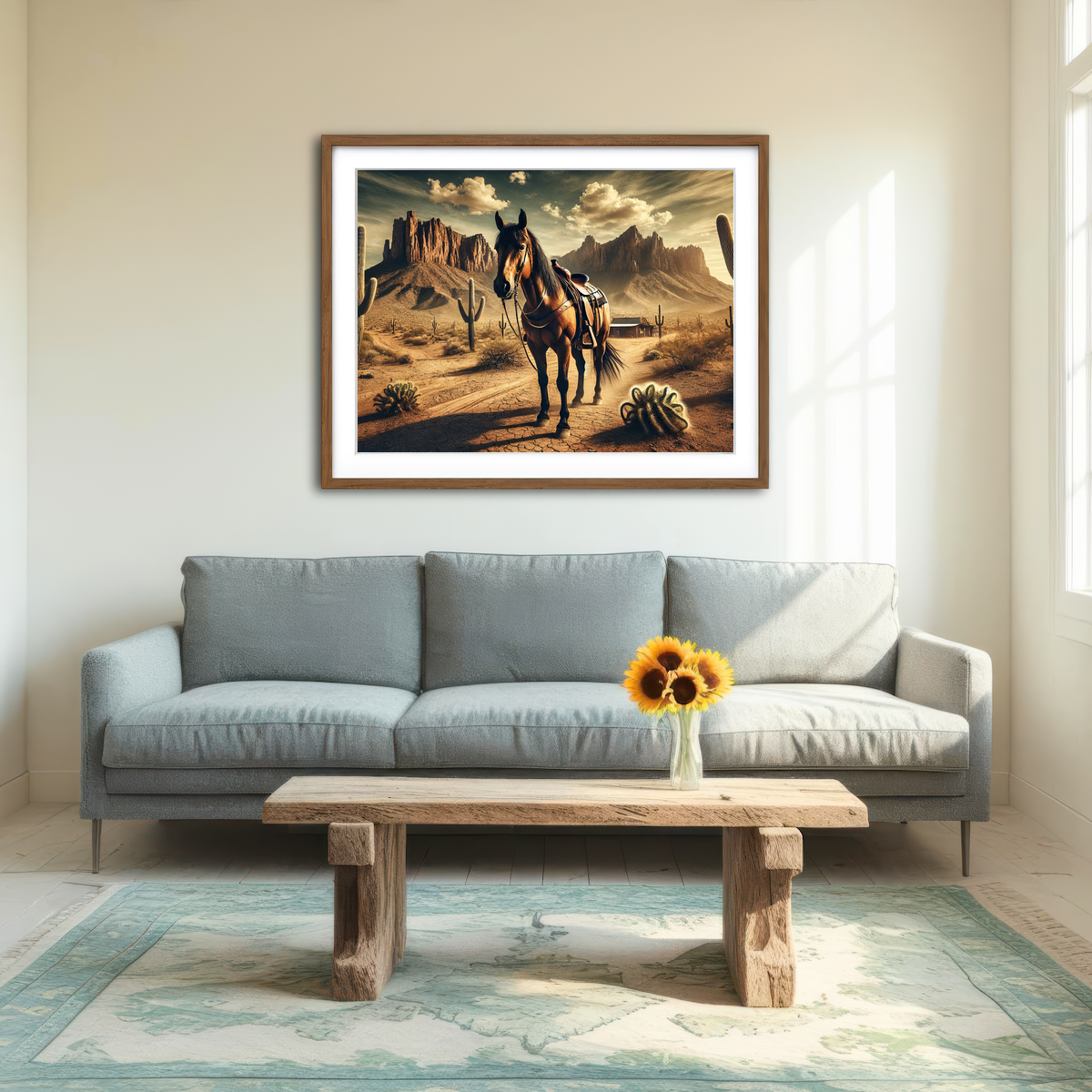 AUTO-MOCKUP ROOM | Wild West Quarter Horse Wall Art