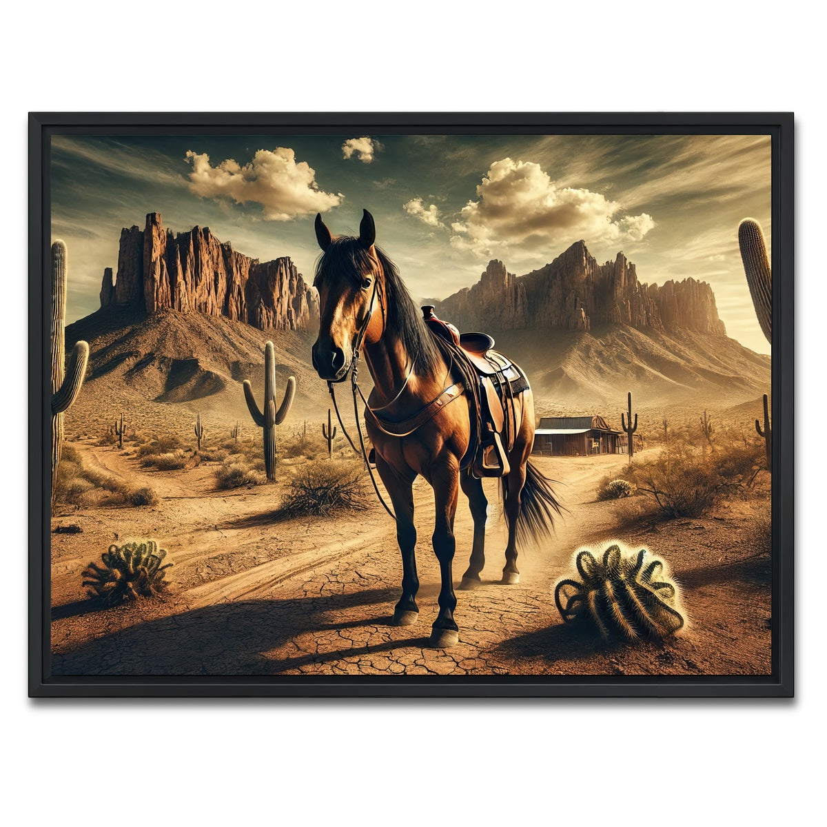 AUTO-MOCKUP WHITE | Wild West Quarter Horse | 1 Piece | Black Framed Canvas | group=4x3
