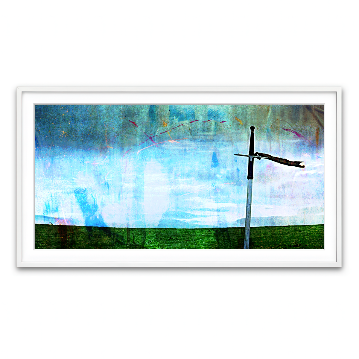 Framed Print 2x1 White