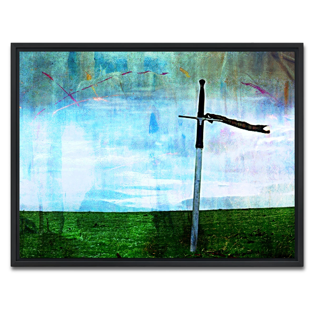 AUTO-MOCKUP WHITE | William Wallace's Sword | 1 Piece | Black Framed Canvas | group=4x3