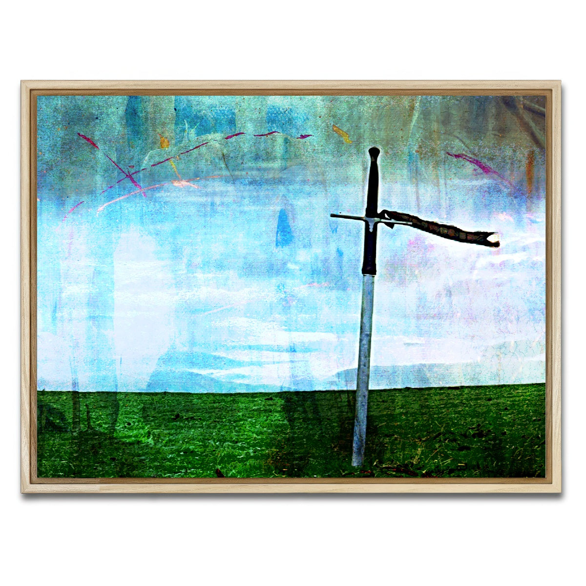 AUTO-MOCKUP WHITE | William Wallace's Sword | 1 Piece | Natural Framed Canvas | group=4x3