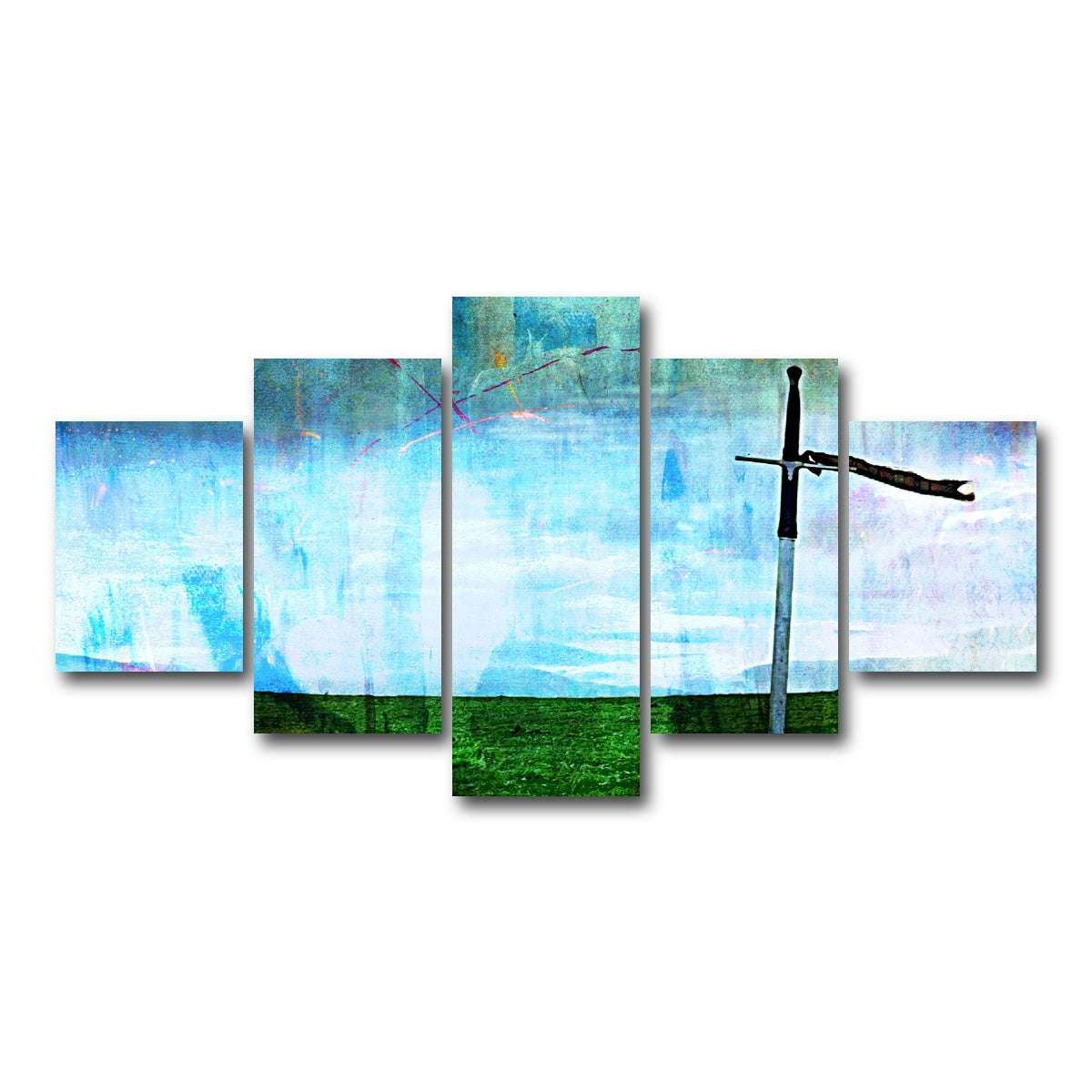 AUTO-MOCKUP WHITE | William Wallace's Sword | 5 Piece | Gallery Wrap Canvas | group=5_short