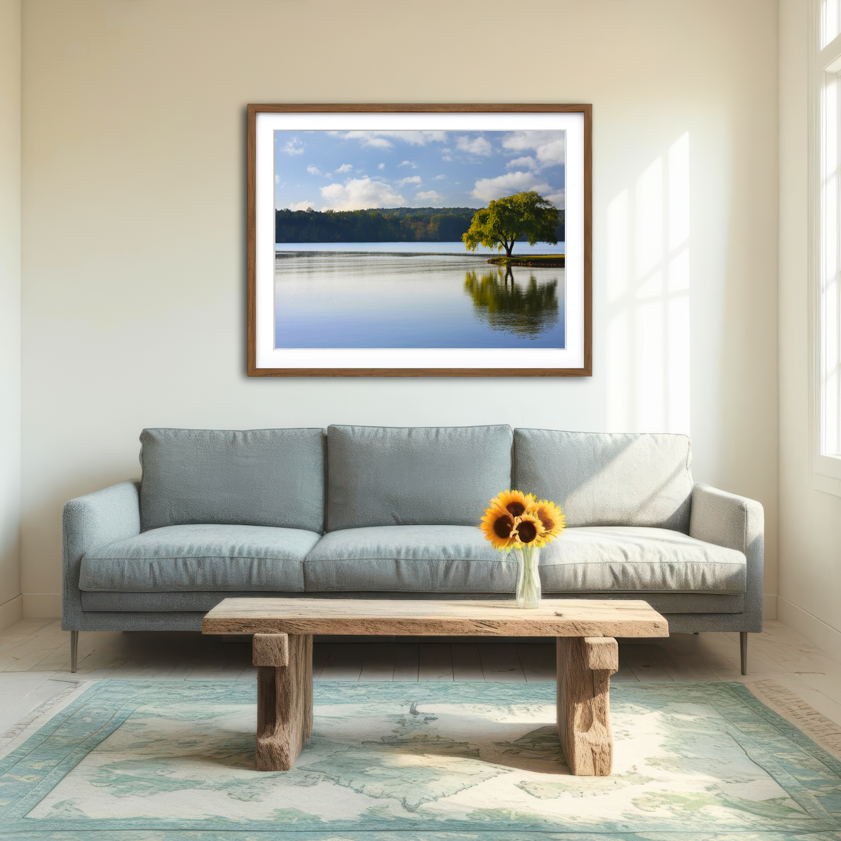 AUTO-MOCKUP ROOM | Willow Tree On The Tennessee River Wall Art