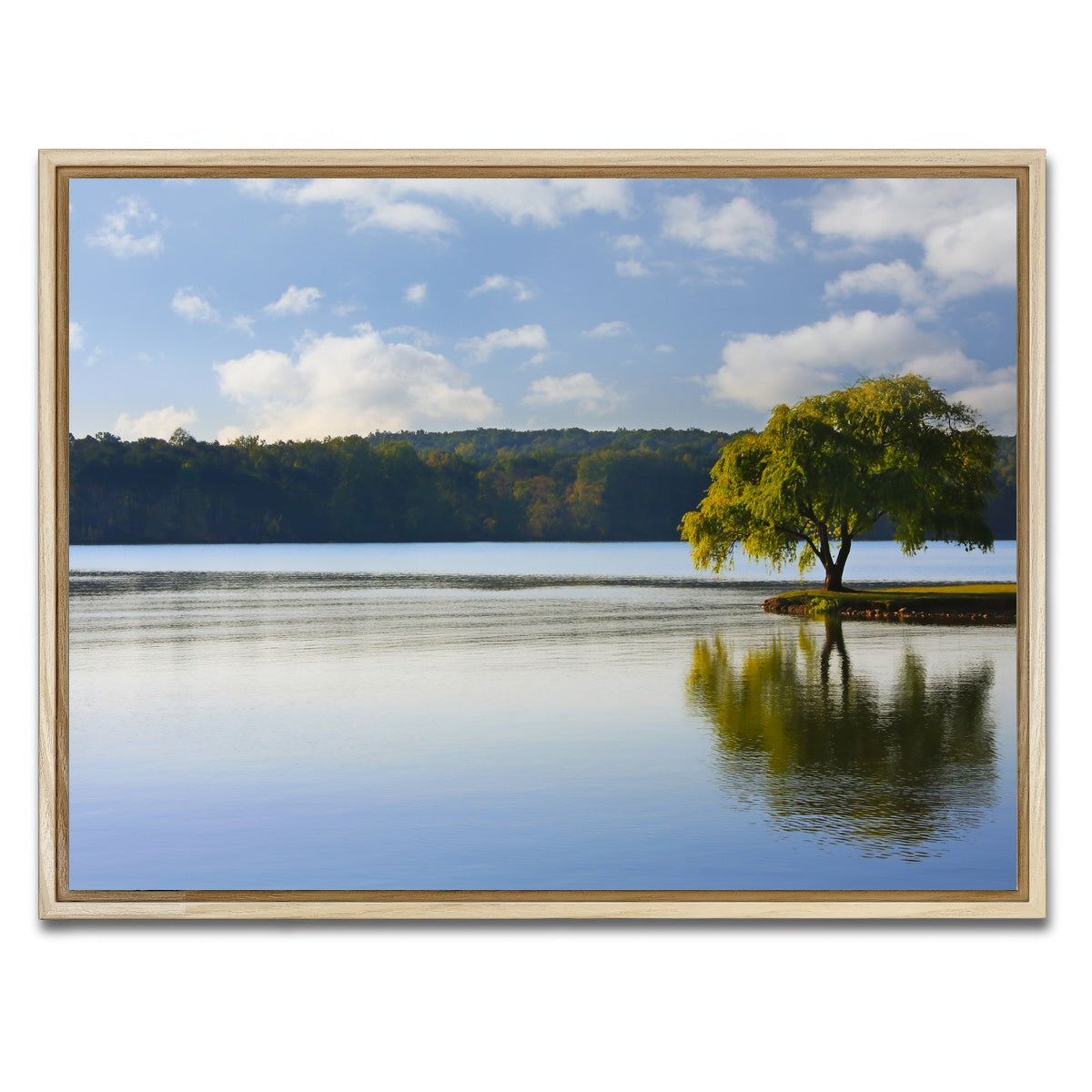 AUTO-MOCKUP WHITE | Willow tree on the Tennessee River | 1 Piece | Natural Framed Canvas | group=4x3