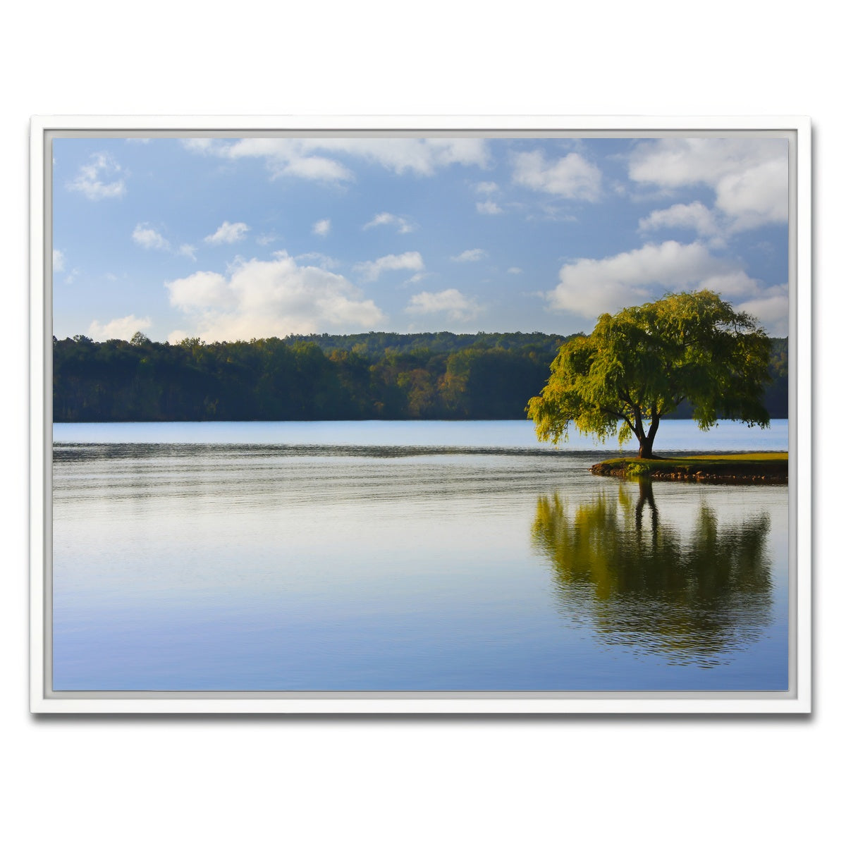 AUTO-MOCKUP WHITE | Willow tree on the Tennessee River | 1 Piece | White Framed Canvas | group=4x3