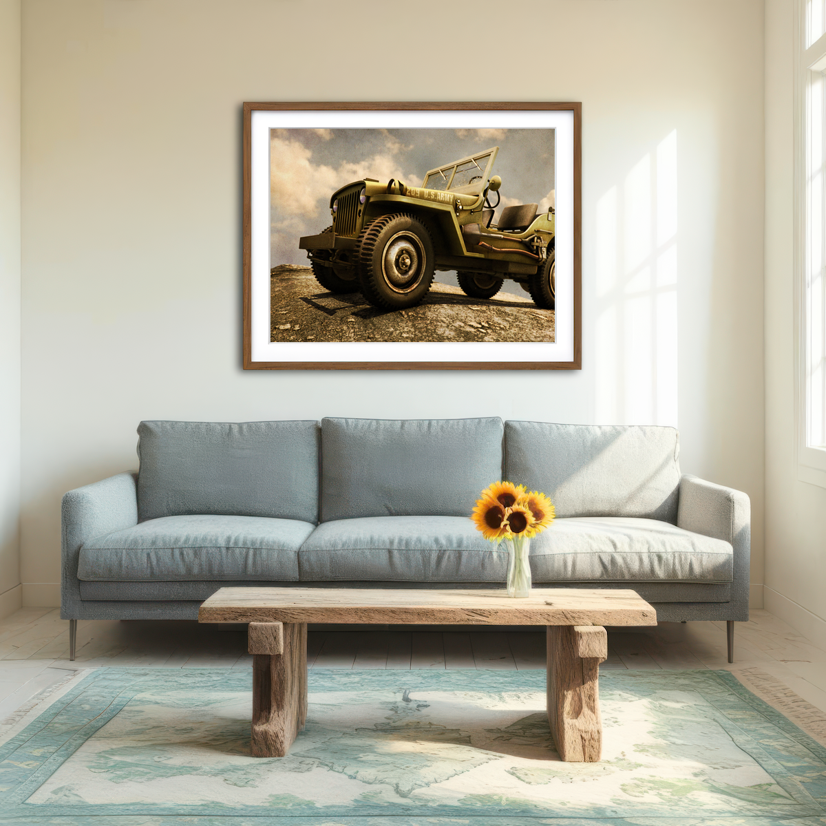 AUTO-MOCKUP ROOM | Willys Military Jeep Wall Art