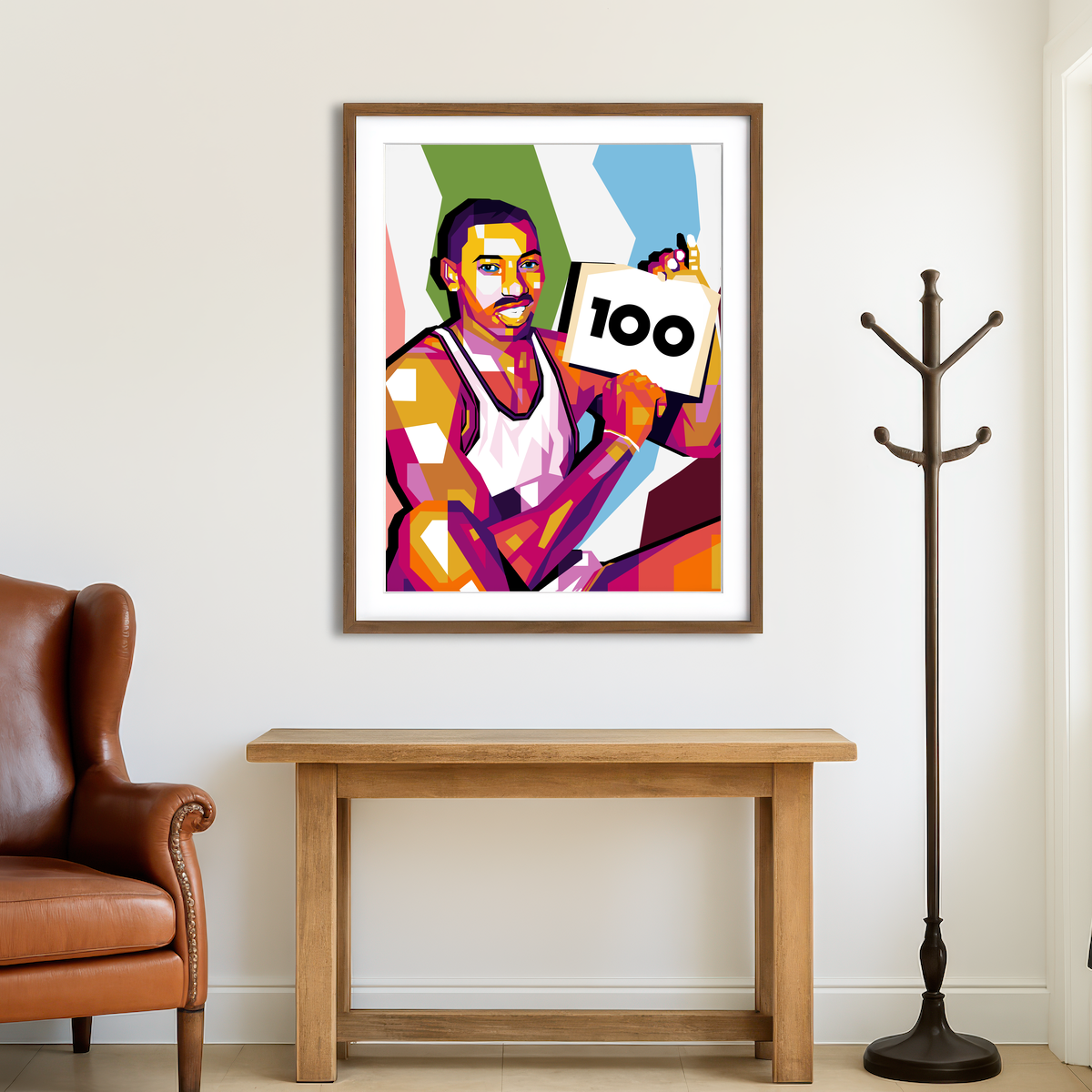 AUTO-MOCKUP ROOM | Wilt Chamberlain 100 Wall Art