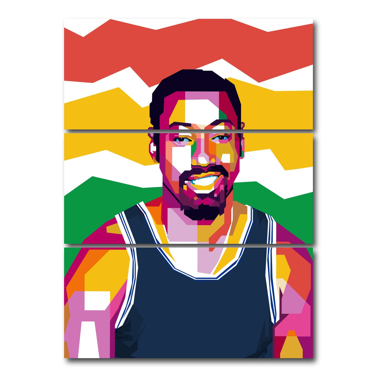 AUTO-MOCKUP WHITE | Wilt Chamberlain 2 | 3 Piece | Gallery Wrap Canvas | group=8x18_stacked