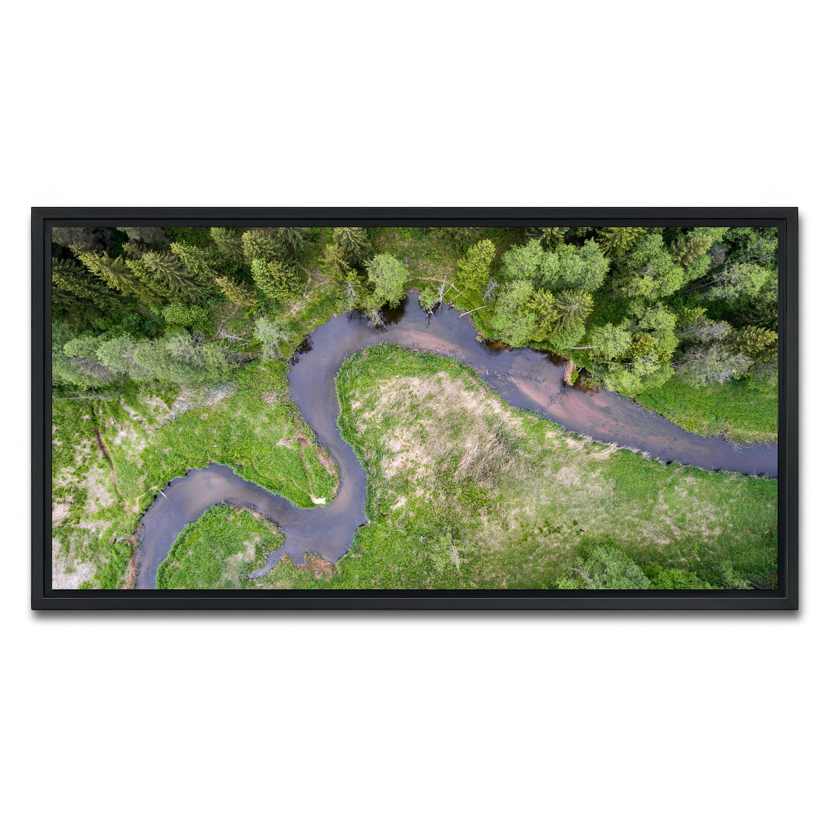 AUTO-MOCKUP WHITE | Winding Creek | 1 Piece | Black Framed Canvas | group=2x1