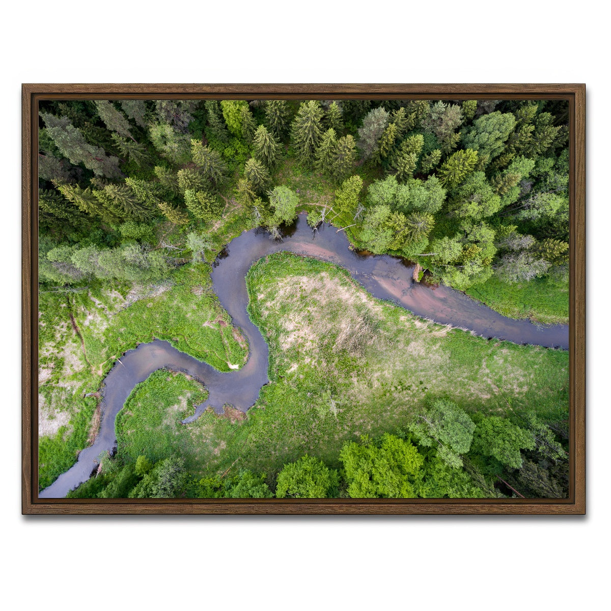 AUTO-MOCKUP WHITE | Winding Creek | 1 Piece | Walnut Framed Canvas | group=4x3