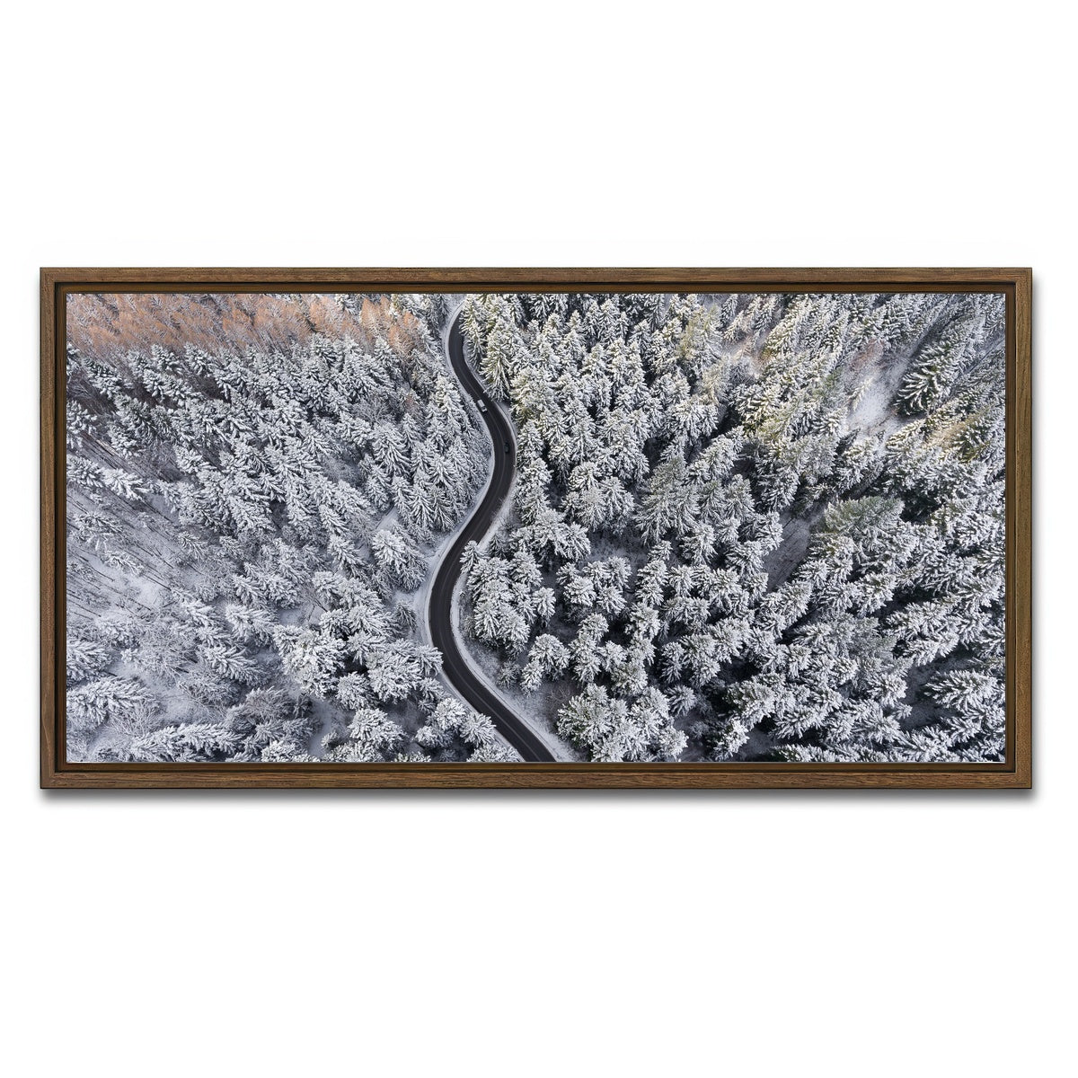 AUTO-MOCKUP WHITE | Winding Winter | 1 Piece | Walnut Framed Canvas | group=2x1