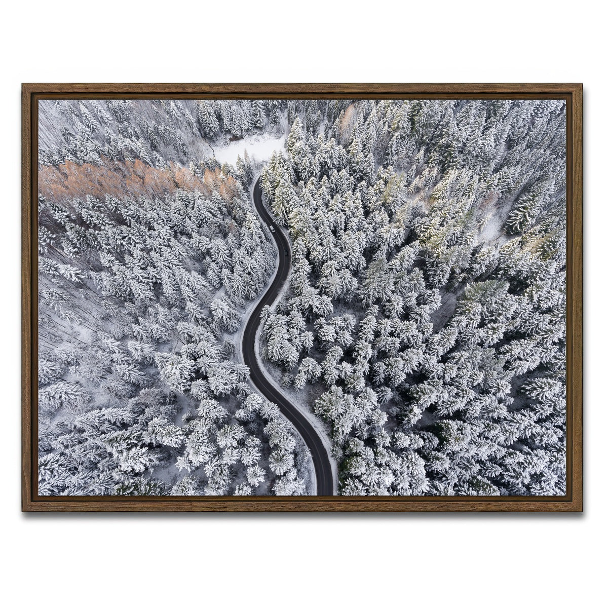 AUTO-MOCKUP WHITE | Winding Winter | 1 Piece | Walnut Framed Canvas | group=4x3
