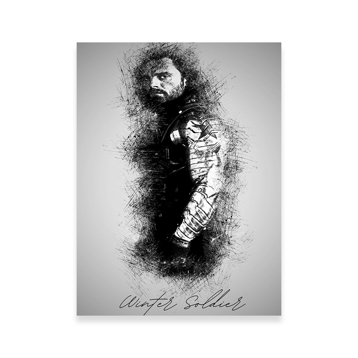 Winter Soldier Sketch Wall Art