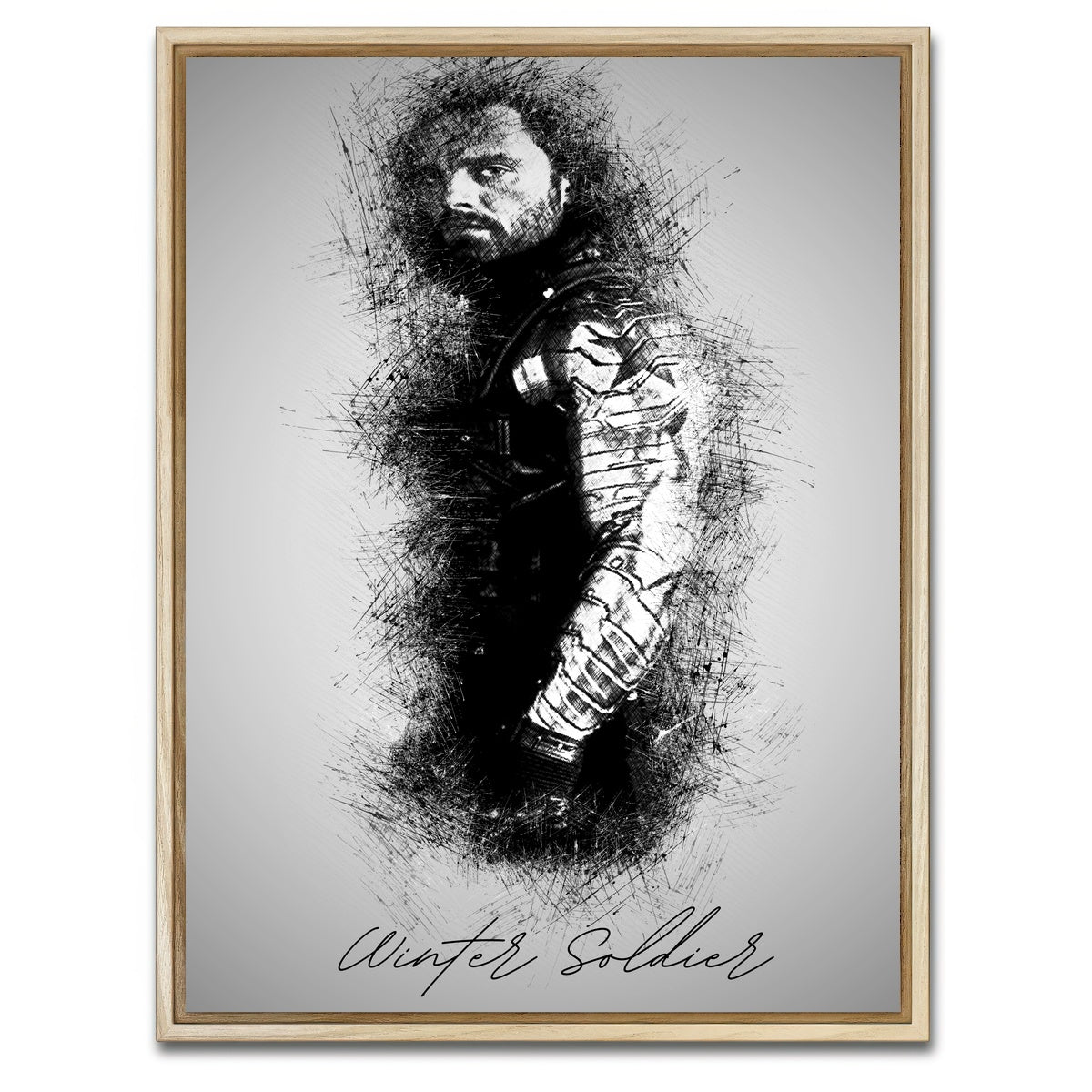 AUTO-MOCKUP WHITE | Winter Soldier Sketch | 1 Piece | Natural Framed Canvas | group=3x4