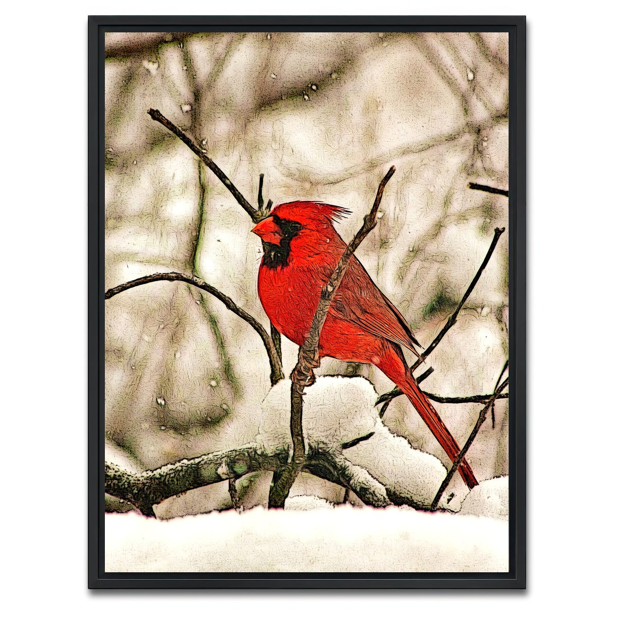 AUTO-MOCKUP WHITE | Winter's Perch | 1 Piece | Black Framed Canvas | group=3x4