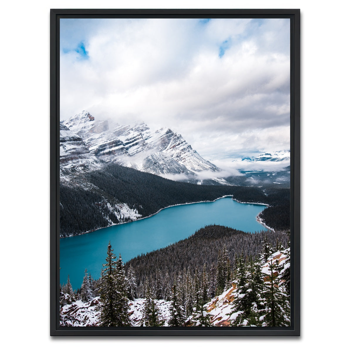 AUTO-MOCKUP WHITE | Wintry Peyto Lake | 1 Piece | Black Framed Canvas | group=3x4