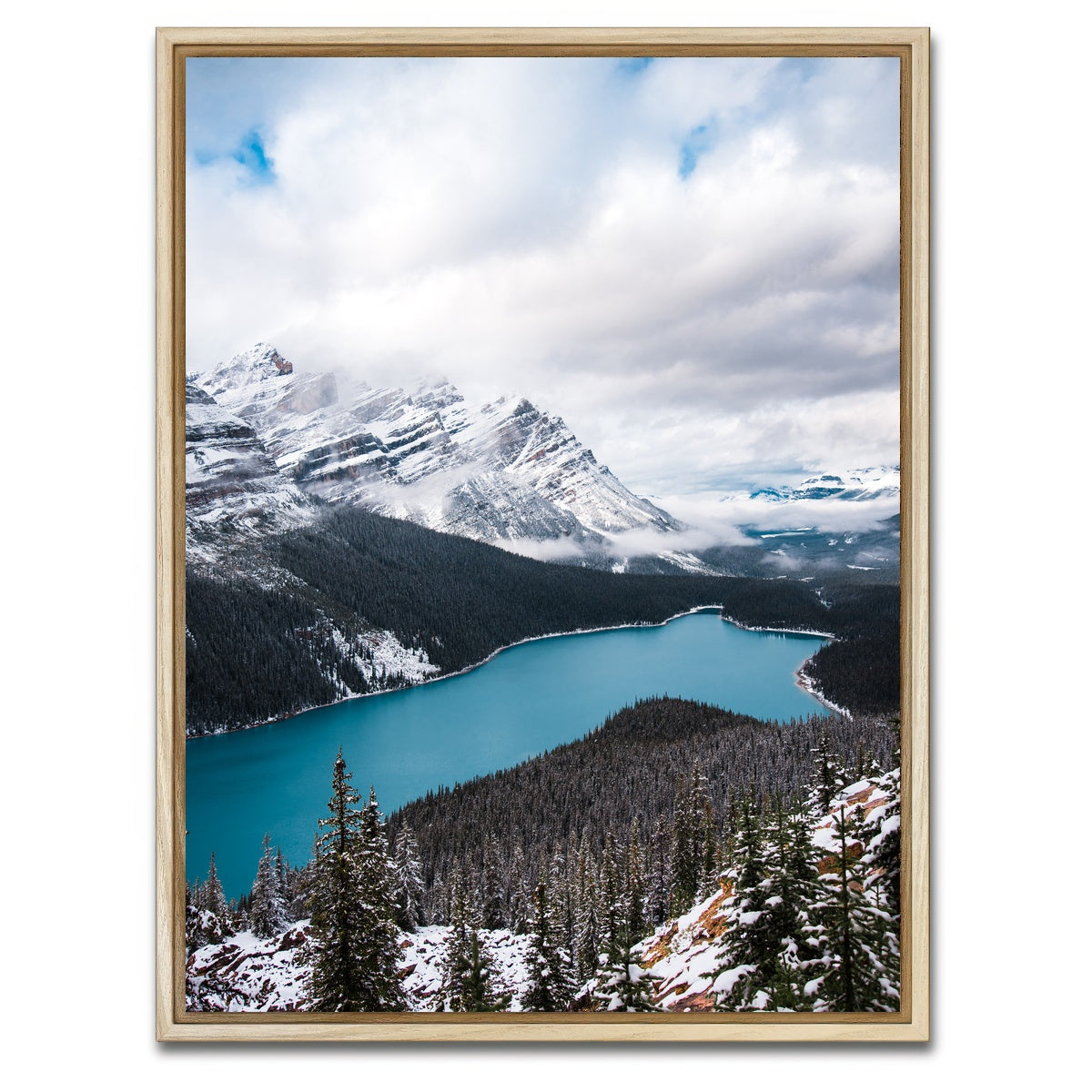 AUTO-MOCKUP WHITE | Wintry Peyto Lake | 1 Piece | Natural Framed Canvas | group=3x4
