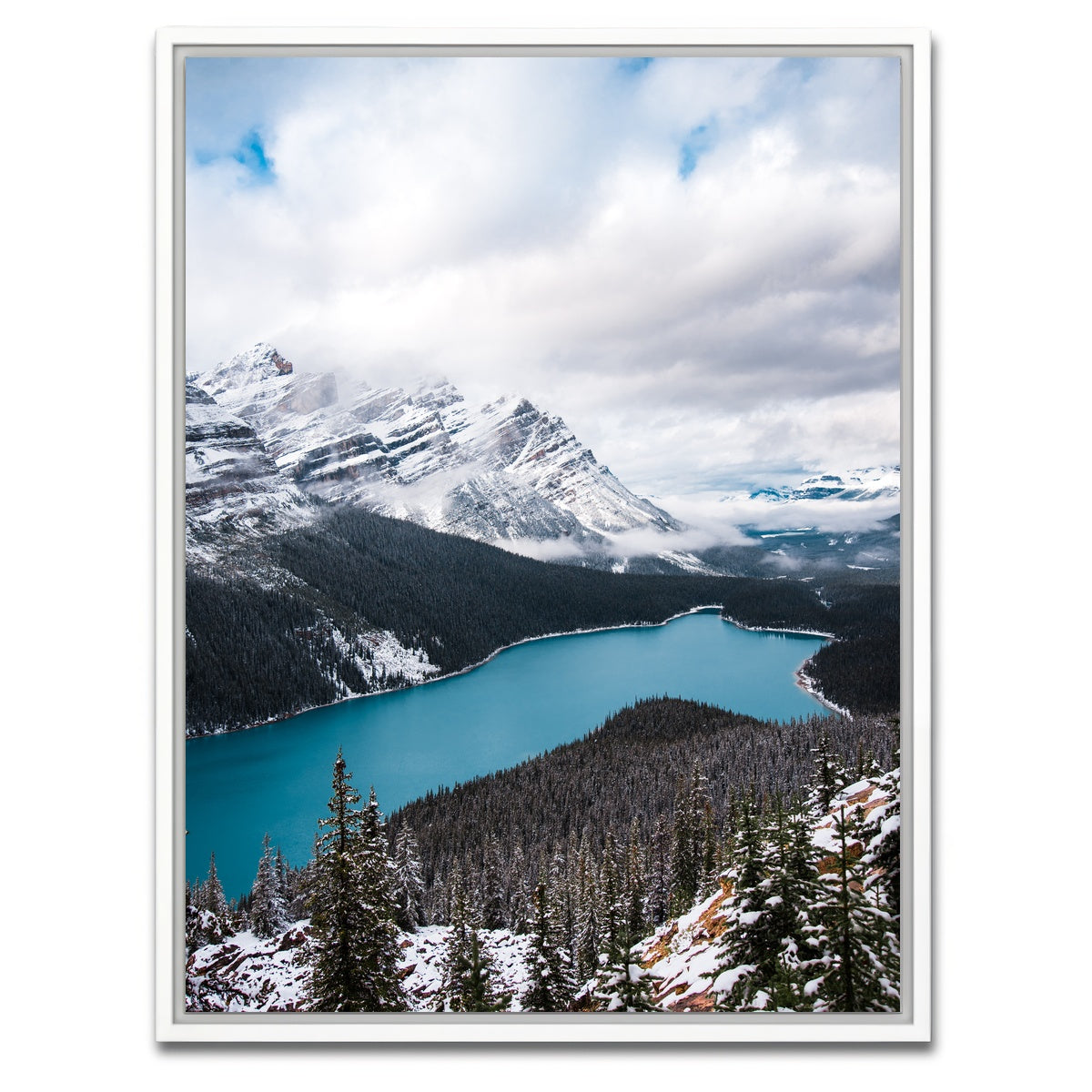 AUTO-MOCKUP WHITE | Wintry Peyto Lake | 1 Piece | White Framed Canvas | group=3x4