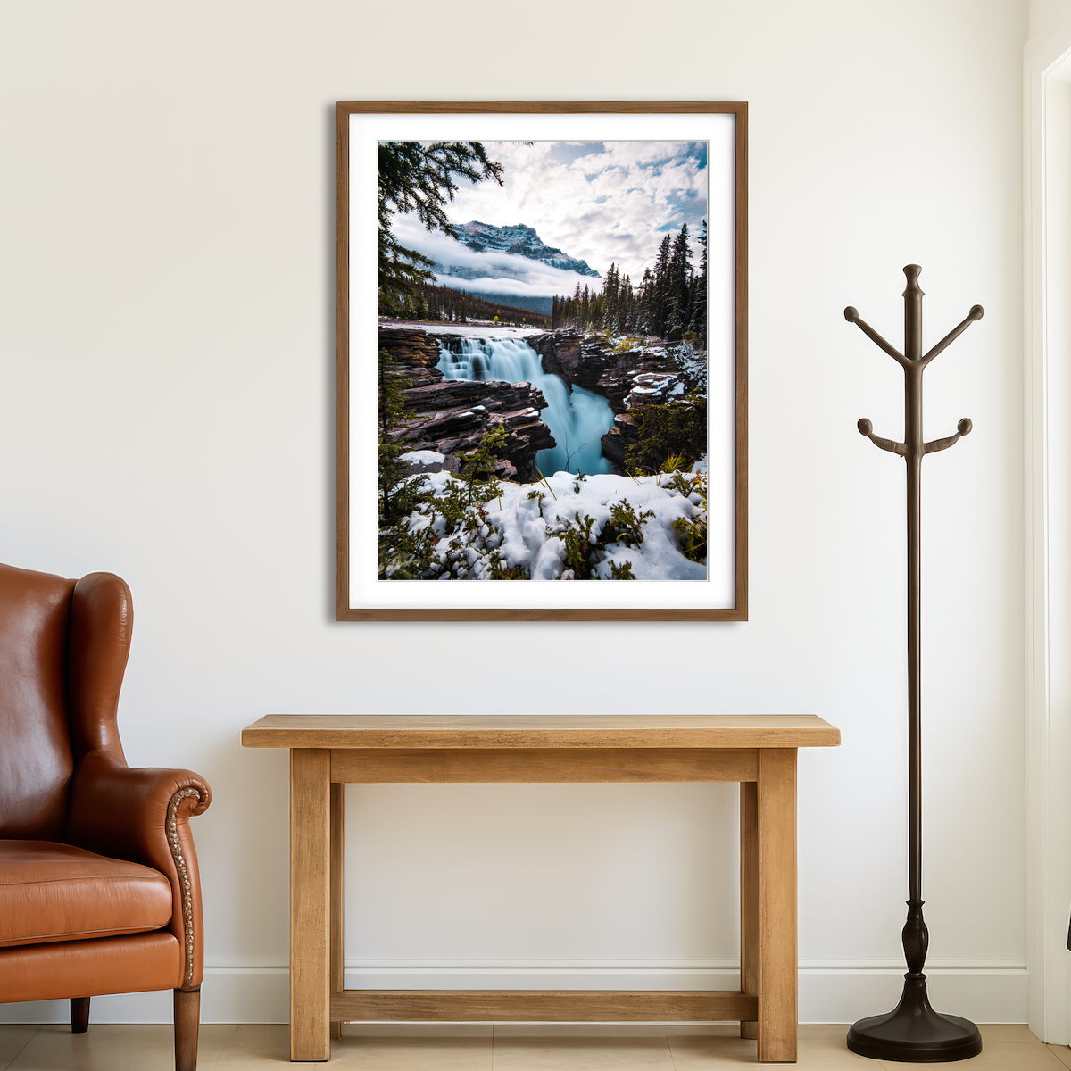 AUTO-MOCKUP ROOM | Wintry Waterfall Wall Art