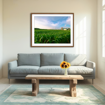 AUTO-MOCKUP ROOM | Wisconsin Dairy Farm By Field Of Corn Wall Art