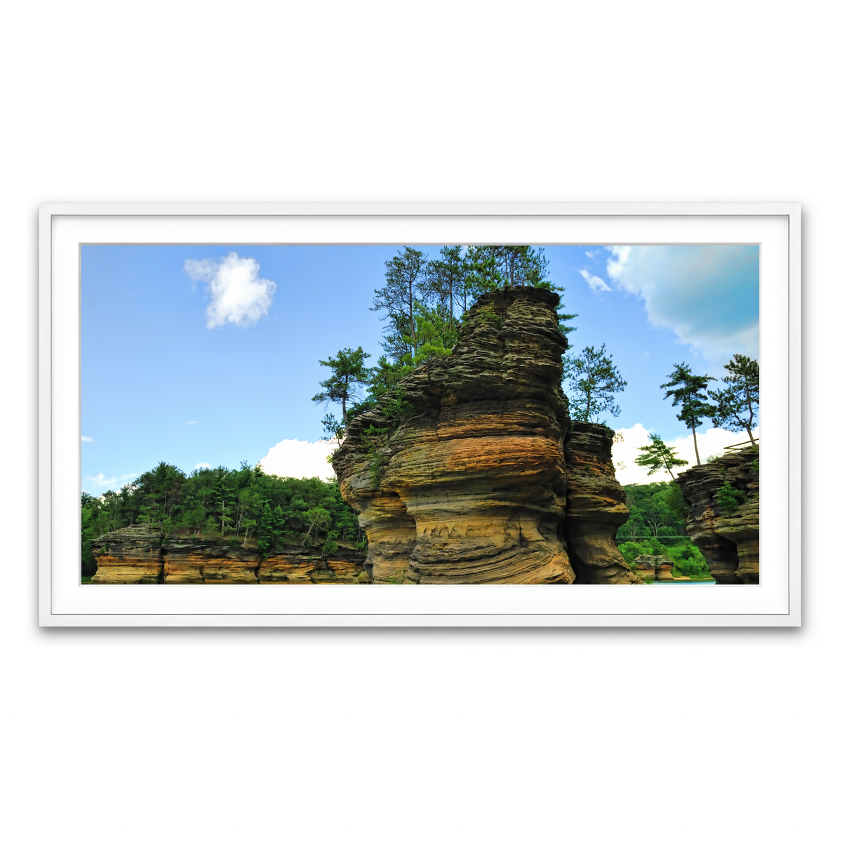 Framed Print 2x1 White