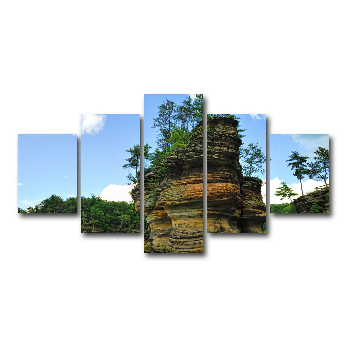AUTO-MOCKUP WHITE | Wisconsin Dells sandstone formation | 5 Piece | Gallery Wrap Canvas | group=5_short