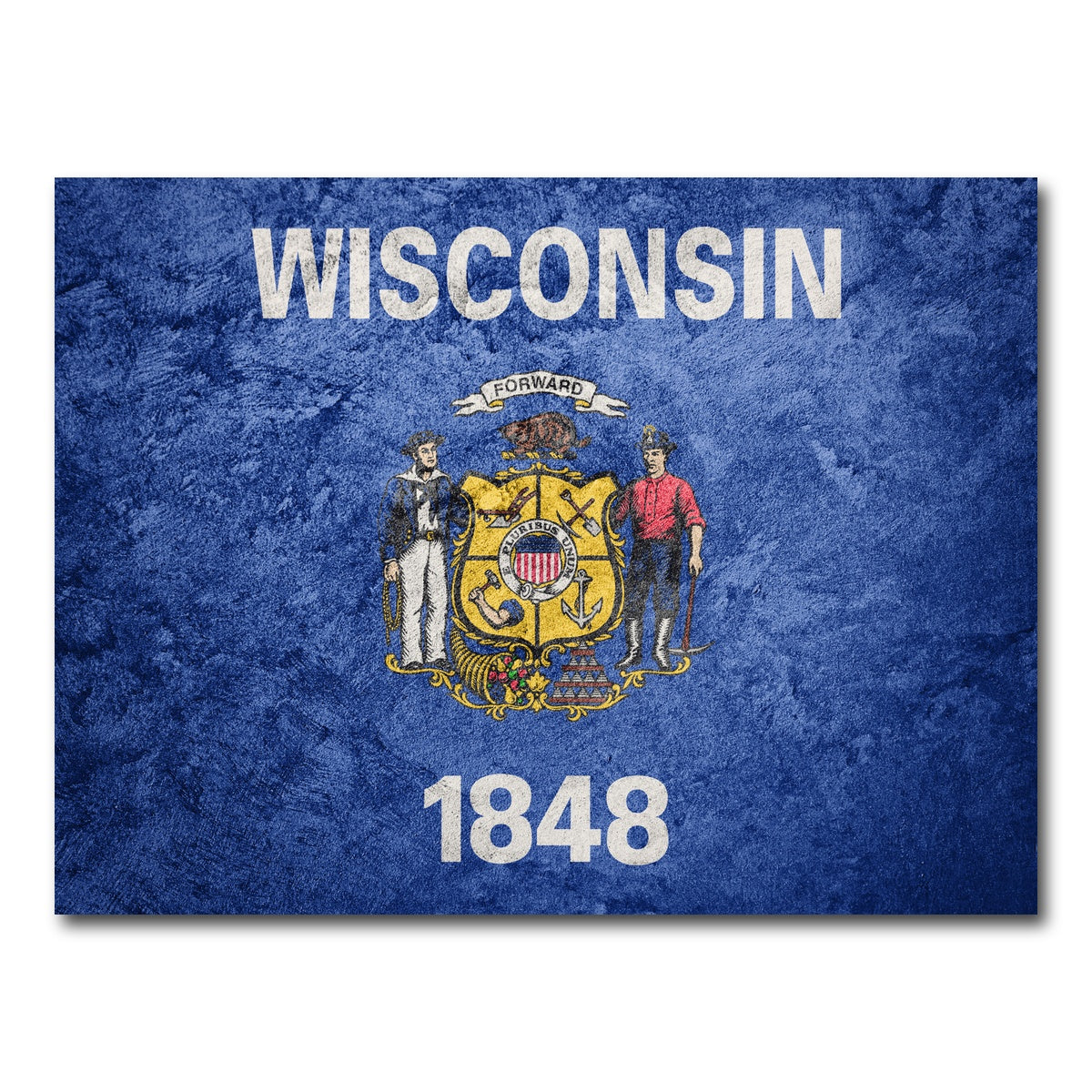AUTO-MOCKUP WHITE | Wisconsin Flag Grunge | 1 Piece | Gallery Wrap Canvas | group=4x3