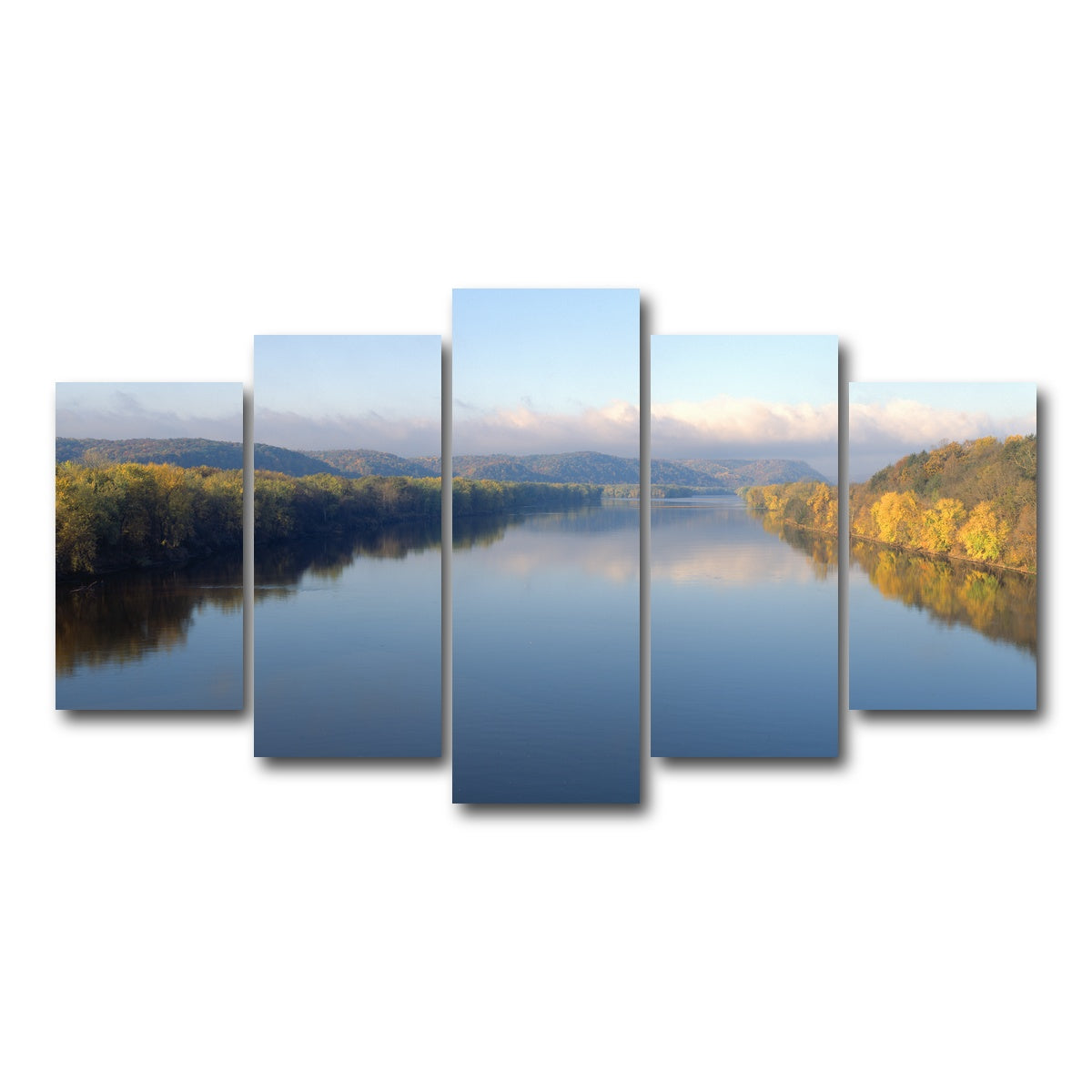 AUTO-MOCKUP WHITE | Wisconsin River | 5 Piece | Gallery Wrap Canvas | group=5_normal