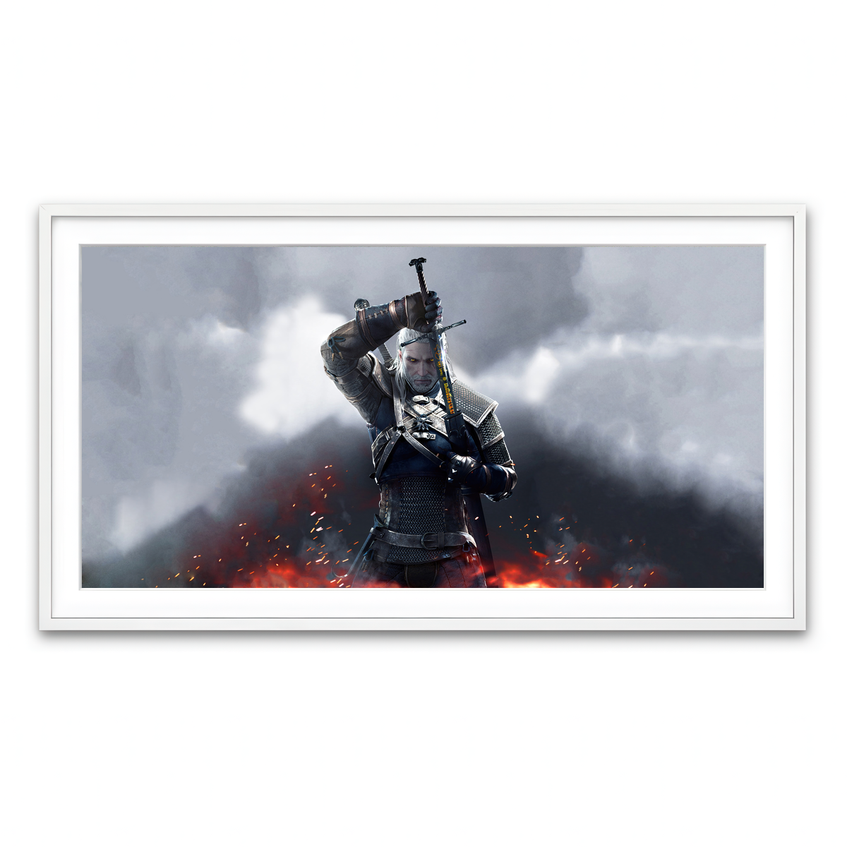 Framed Print 2x1 White