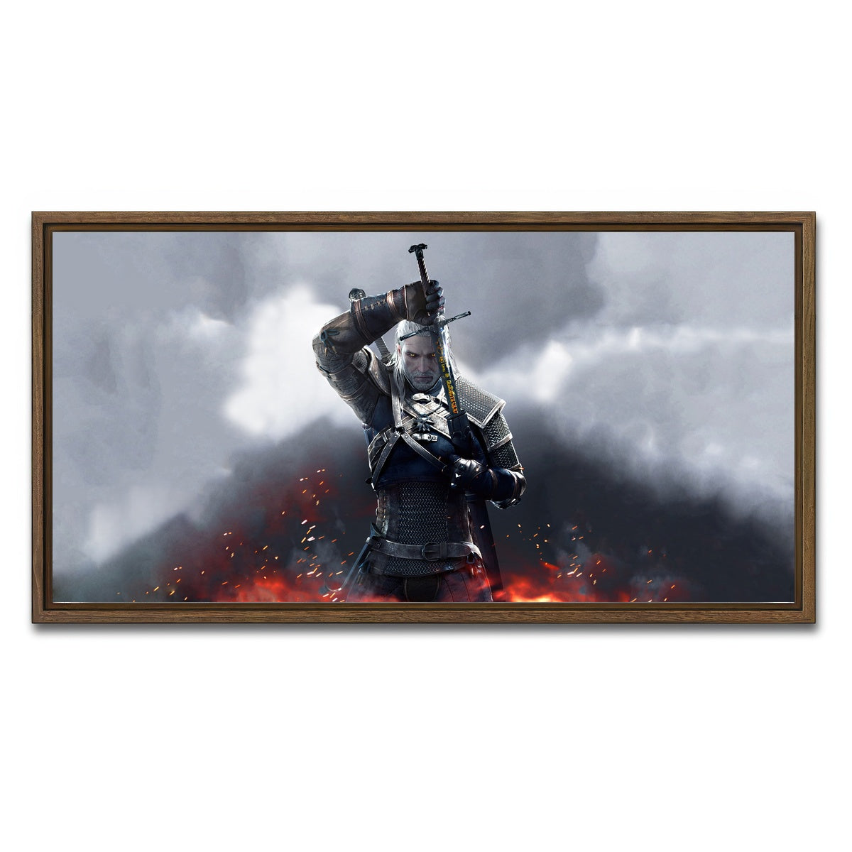 AUTO-MOCKUP WHITE | Witcher | 1 Piece | Walnut Framed Canvas | group=2x1