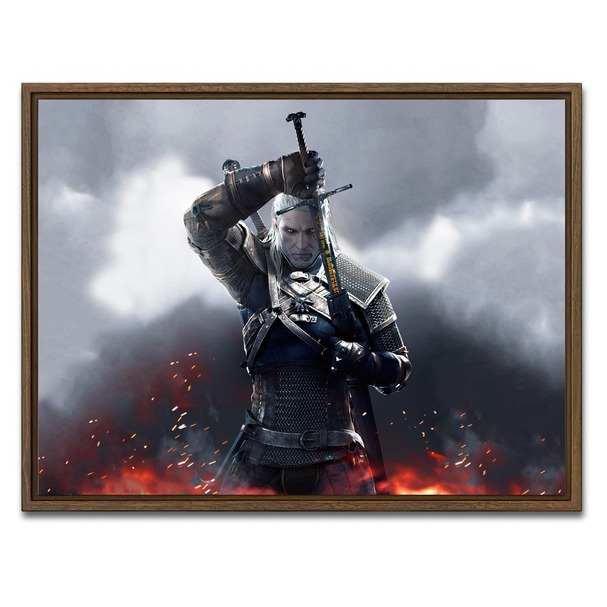 AUTO-MOCKUP WHITE | Witcher | 1 Piece | Walnut Framed Canvas | group=4x3