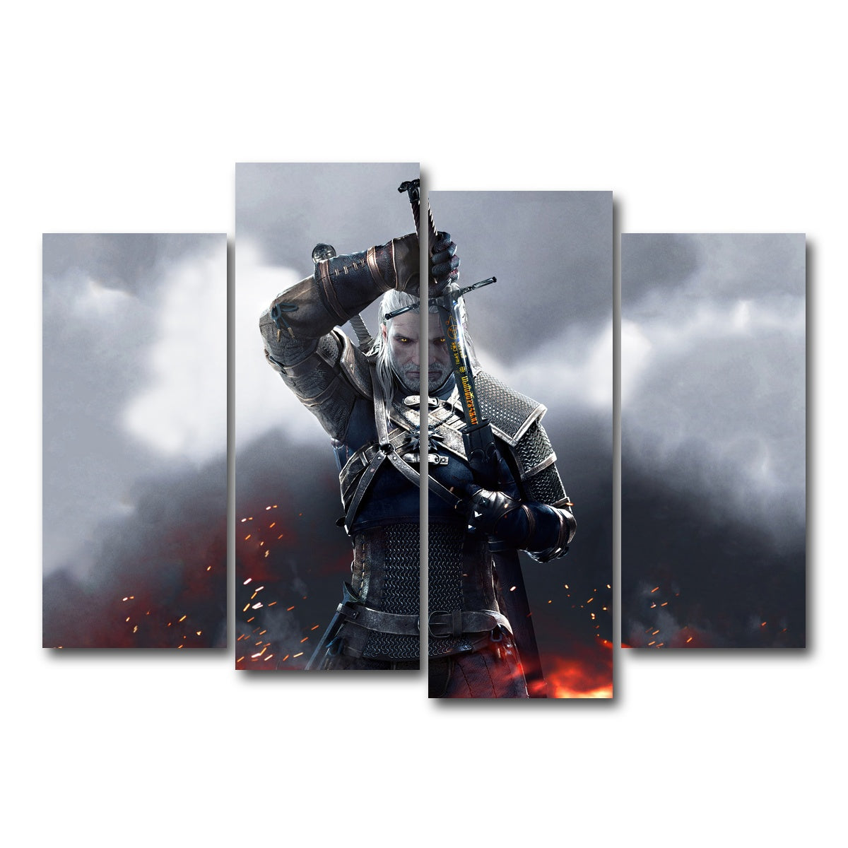 AUTO-MOCKUP WHITE | Witcher | 4 Piece | Gallery Wrap Canvas | group=4_normal