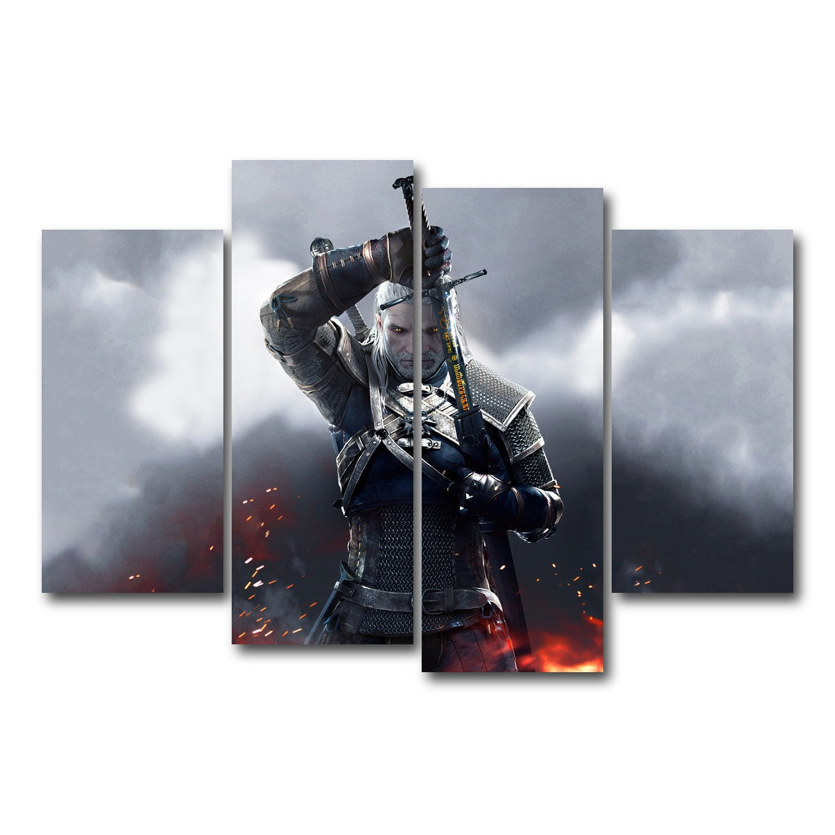 AUTO-MOCKUP WHITE | Witcher | 4 Piece | Gallery Wrap Canvas | group=4_short